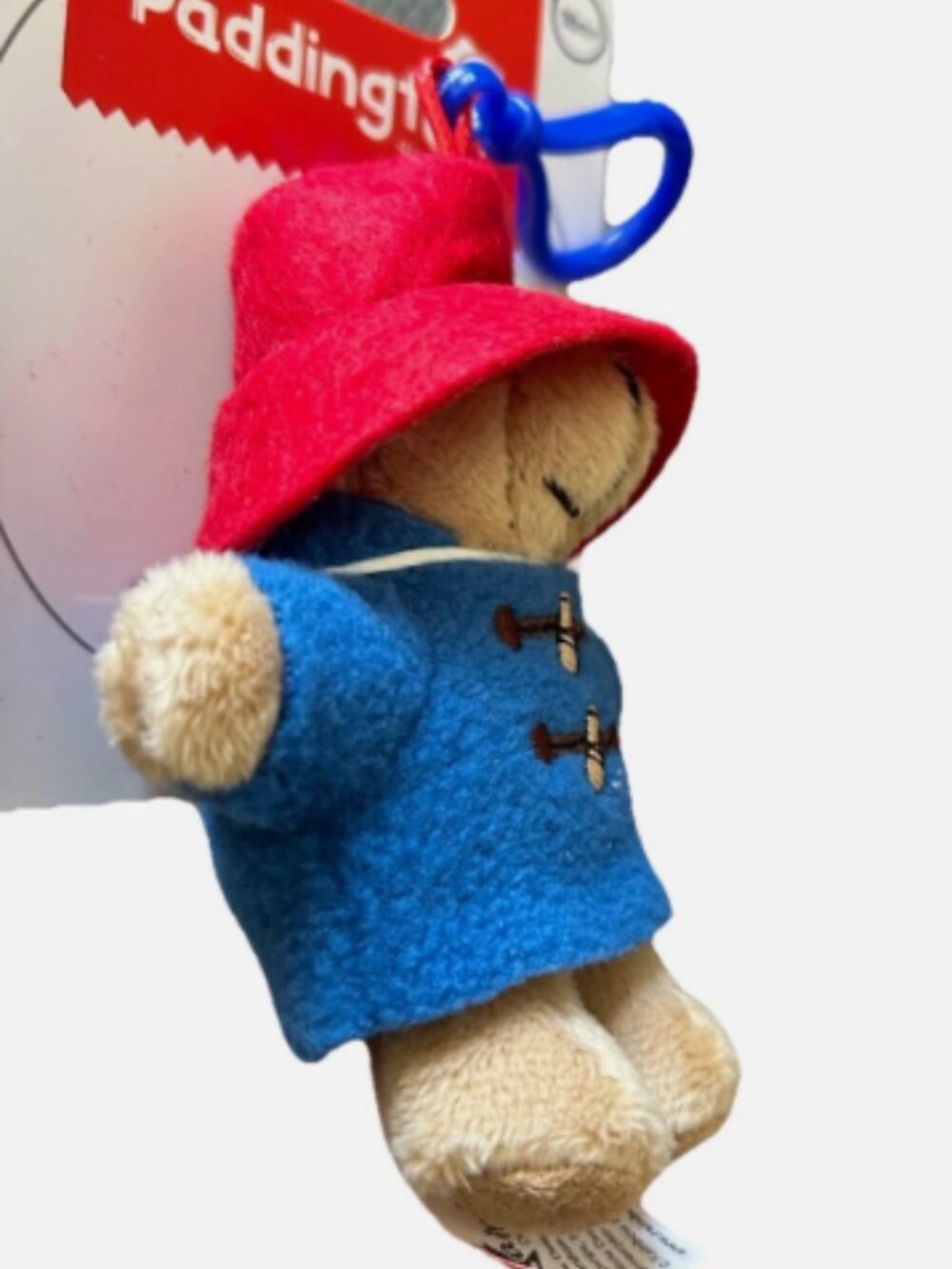 New Paddingtons Bear Plush Keychain Red Hat Blue Coat Bag Charm Clip Key Fob Toy - Picture 3 of 3